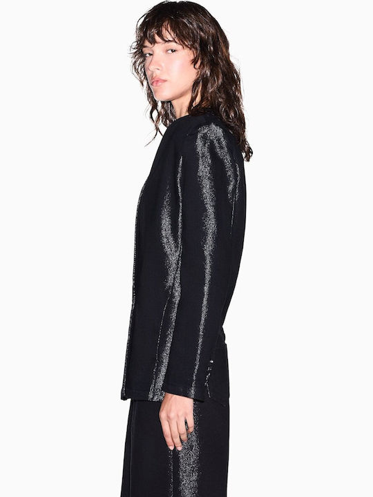 Armani Exchange Long Women's Double Breasted Black Blazer