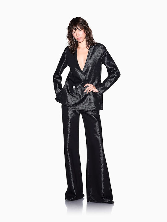 Armani Exchange Long Women's Double Breasted Black Blazer