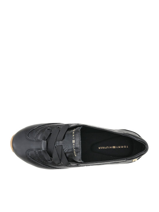 Leather Women's Ballerina Shoes Sneaker-Style Black