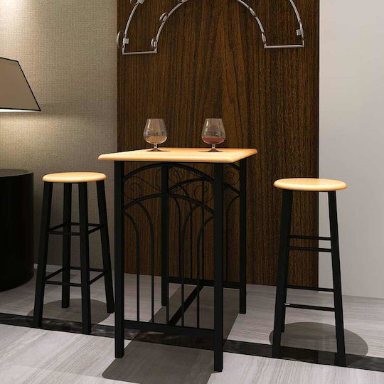 Bar Table with 2 Stools 55x72.5cm