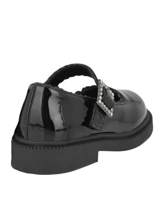 Kids Anatomic Ballerinas with Hook & Loop Closure Black