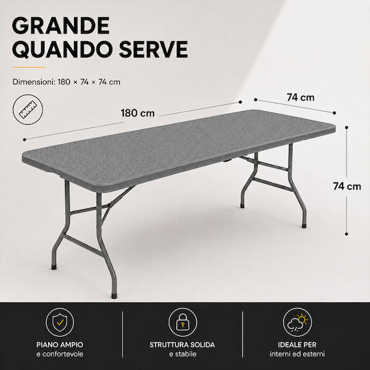 Foldable Catering Table 74x74x74 Grey Foldable Catering Table 74x74x74 Grey