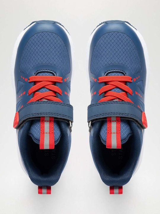 Waterproof Kids Sports Shoes Running with Hook & Loop Closure Blue