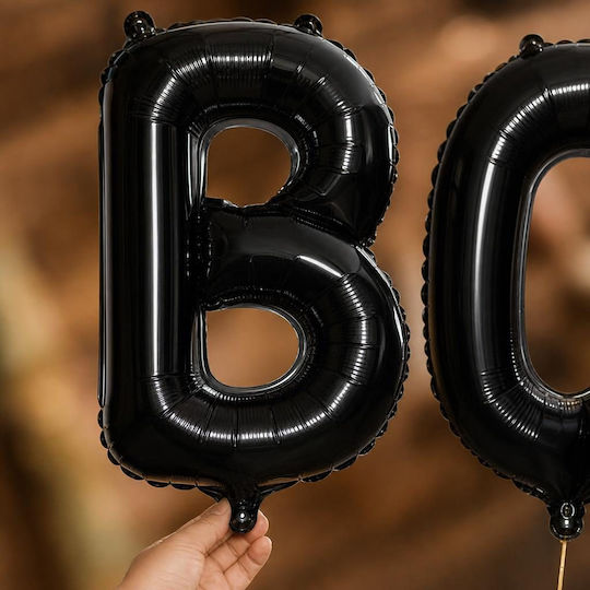 Letter A Foil Black with Stand 40cm