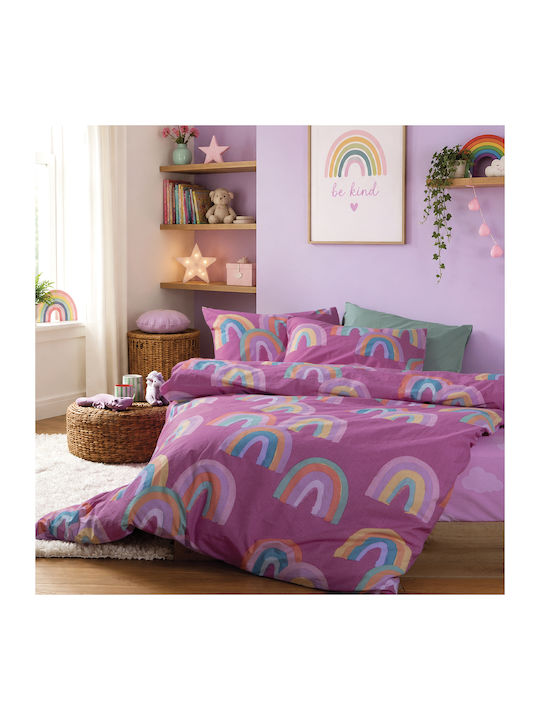 Nef-Nef Homeware Σετ Βρεφικές Πετσέτες 2τμχ Rainbow Mood Violet 70x140cm Βάρους 420gr/m² Nef-Nef Homeware Σετ Βρεφικές Πετσέτες 2τμχ Rainbow Mood Violet 70x140cm Βάρους 420gr/m²