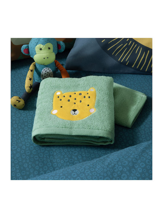 Nef-Nef Homeware Set Babyhandtücher 2 Stück Jungle Mania Pistazie 70x140cm Gewicht 420gr/m²
