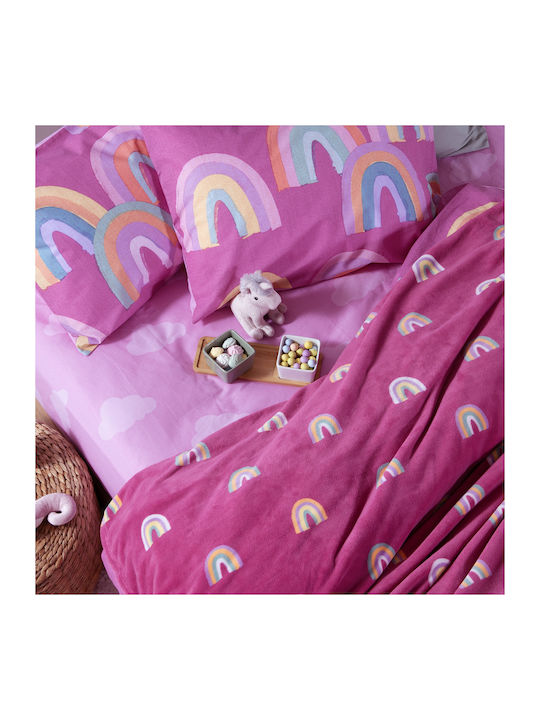 Nef-Nef Homeware Set Babyhandtücher 2 Stück Rainbow Mood Lila 70x140cm Gewicht 420gr/m²