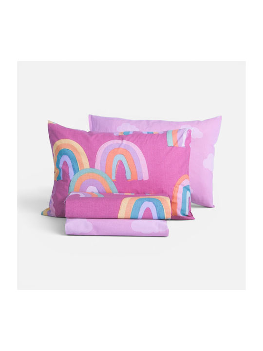Nef-Nef Homeware Set Babyhandtücher 2 Stück Rainbow Mood Lila 70x140cm Gewicht 420gr/m²