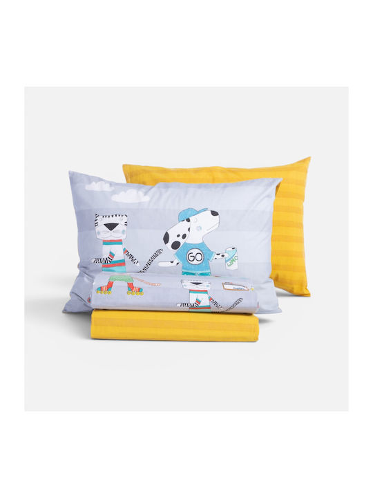 Nef-Nef Homeware Set Babyhandtücher 2 Stück Cool Skating Senf 70x140cm Gewicht 420gr/m²