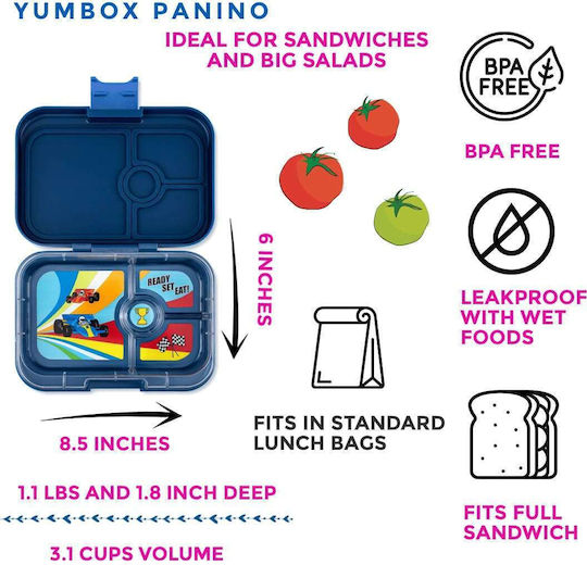 Yumbox Plastic Kids' Food Container Blue
