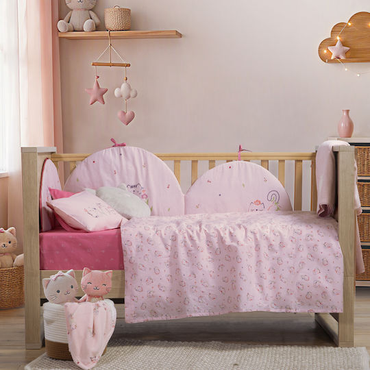 Nef-Nef Homeware Nef-Nef Homeware Baby-Badetuch mit Kapuze Cats Are Perfect Lotus Rosa 75x75cm
