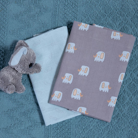 Nef-Nef Homeware Baby-Badetuch mit Kapuze Elefanten Grau 75x75cm