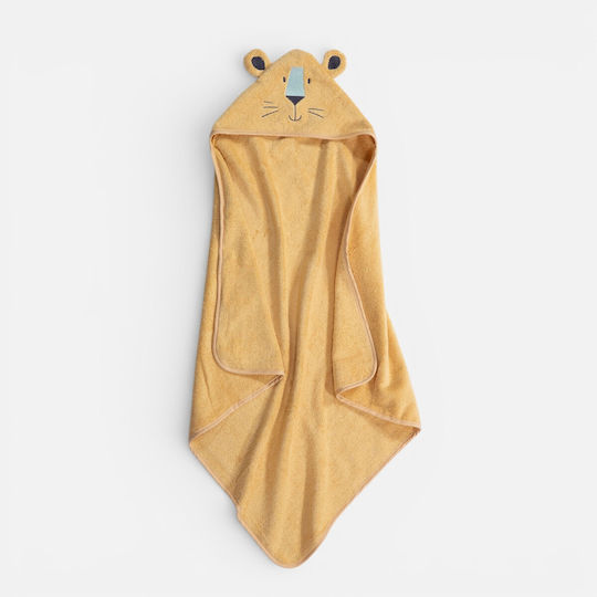 Nef-Nef Homeware Kids Bathrobe Wild Company Yellow Hooded