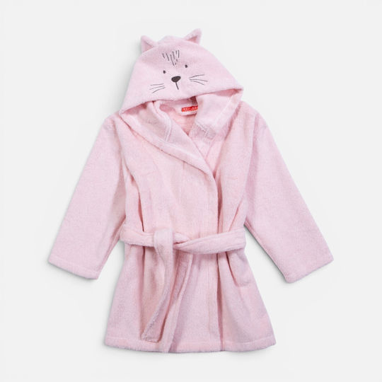 Nef-Nef Homeware Kinderbademantel Cats Are Perfect Lotus Rosa Mit Kapuze