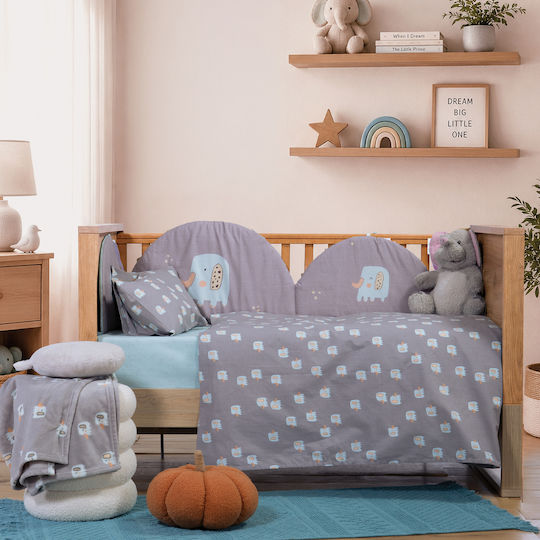 Nef-Nef Homeware Halat de baie pentru copii Elephants Gri cu glugă