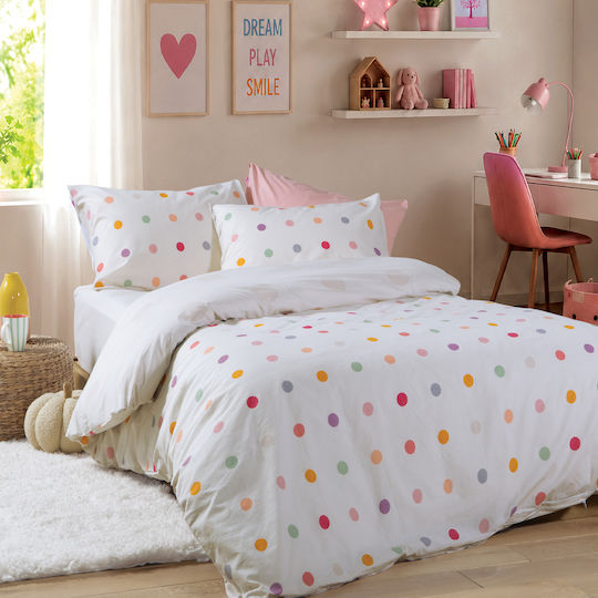 Nef-Nef Homeware Halat de baie pentru copii Dots Ecru/Blue cu Glugă