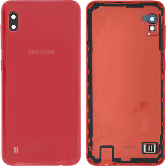 Заден Капак Камера Леща Samsung Galaxy A10 A105 2019 Сервизен Комплект Червен