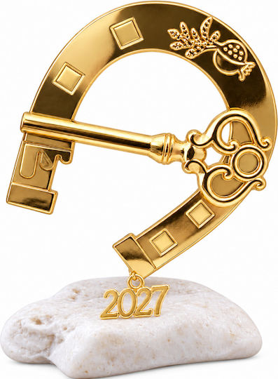 Galifas Tischplatte Glücksbringer Hufeisen Gold 2027 7x9cm