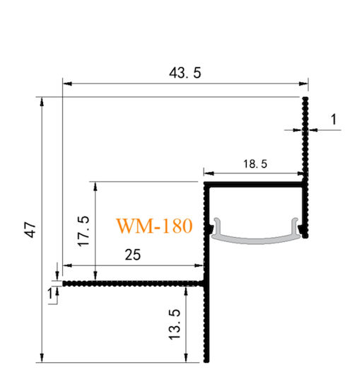 Eurolamp Eingebautes Aluminiumprofil für LED-Streifen