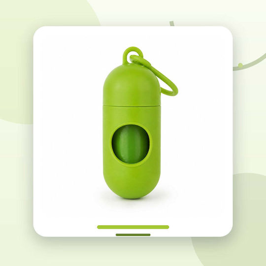 Distribuitor Igienic De Saci Pentru Câini Formă Capsulă Cu Carabină Verde