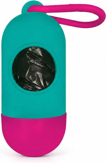 Distribuitor Igienic De Saci Pentru Câini Bicolor Carabină Turcoaz Fucsia