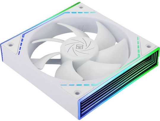 Thermalright TL-M12W Ventilator Pentru Carcasă 120mm (1500rpm / 47.6cfm) cu Iluminare ARGB și Conexiune 4-Pin PWM Alb