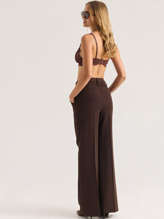 Damen Hochbund Pantaloons in Loose Passform Espresso