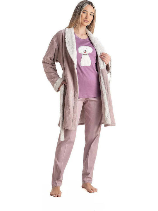 Relax Anatomic Relax Anatomic Damen Schlafanzug Winter Rosa