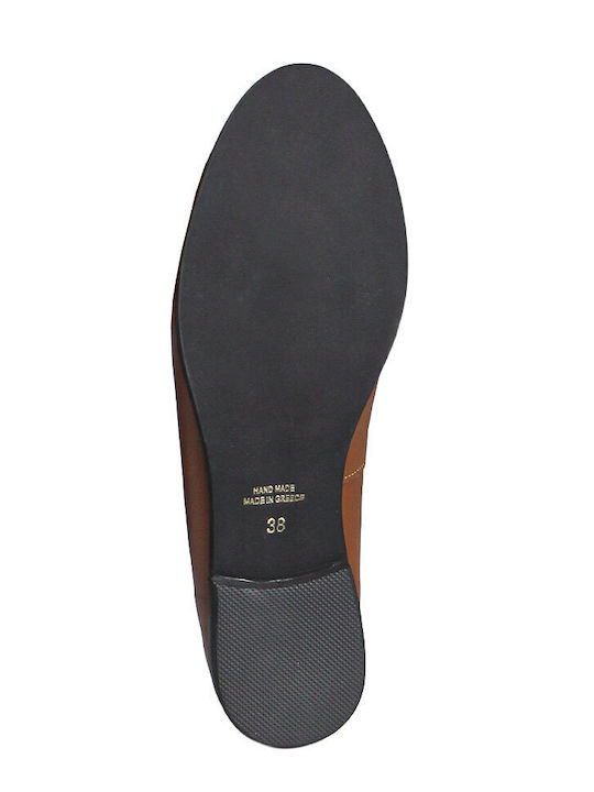 Leder Damen Mokassins in Tabac Braun Farbe