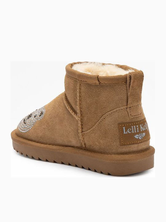 Suede Kids Ankle Boots Brown