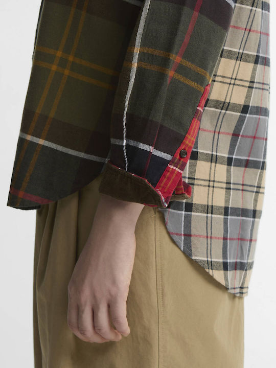 Дълъг Ръкав Дамска Кадифена Риза Classic Tartan