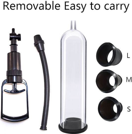 Pompă manuală pentru penis cu vid accesoriu