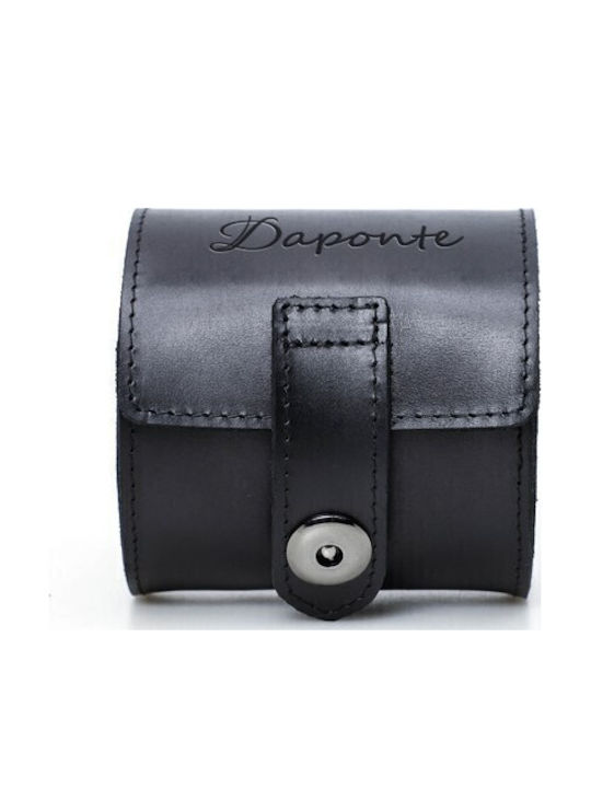 Leather Travel Case For 1 Watch Black