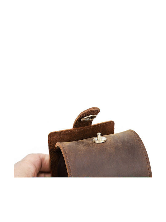 Leather Travel Case For 1 Watch Brown