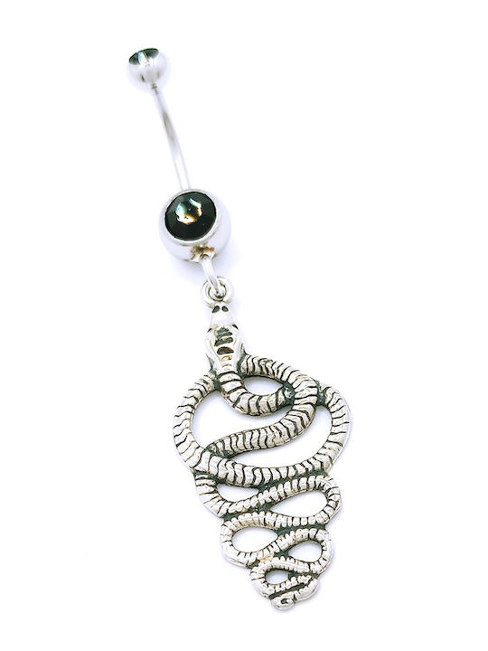 PS Silver Cercei pentru piercing pentru buric din oțel negru PS Silver Cercei pentru piercing pentru buric din oțel negru