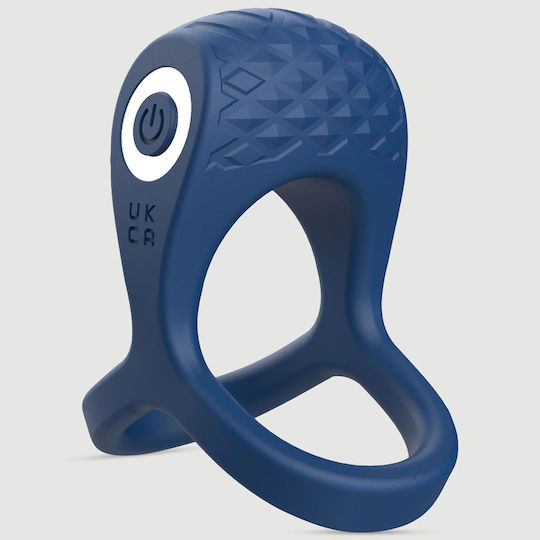 Inele Wireless Duble Pentru Penis și Testicule Din Silicon Cu Vibrație Albastru