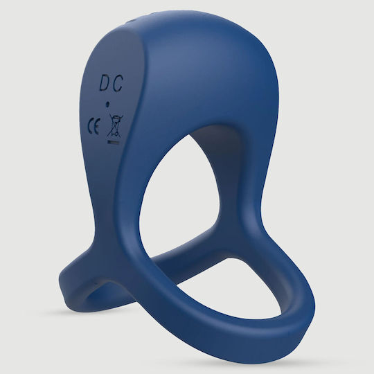 Inele Wireless Duble Pentru Penis și Testicule Din Silicon Cu Vibrație Albastru