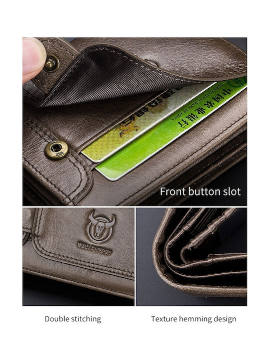 Leather Men's Card Wallet with RFID Yellow