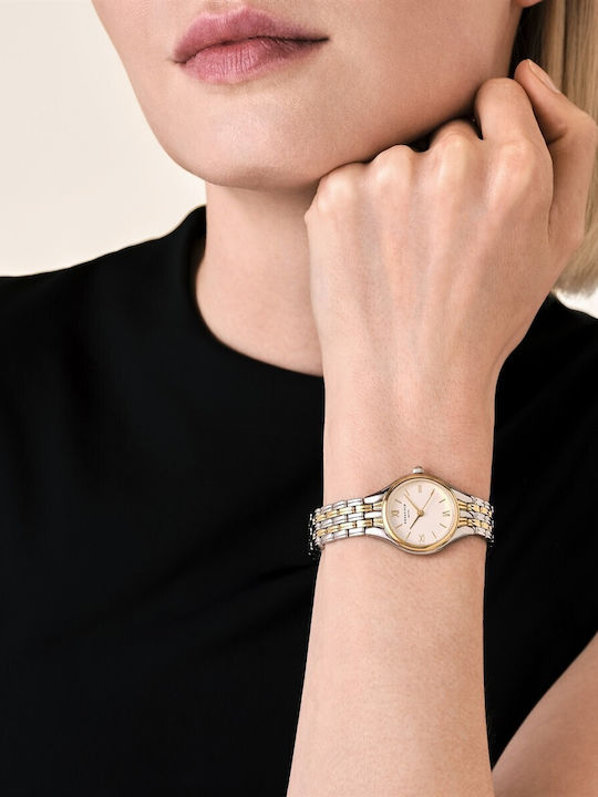 Women's Battery Watch with Metal Bracelet Gold/Silver