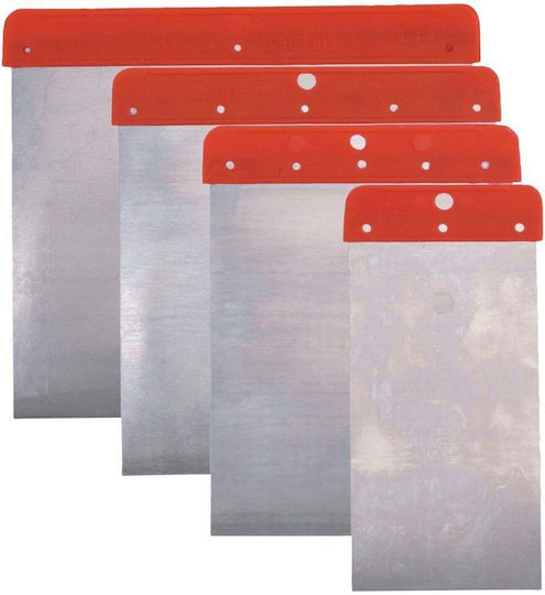 Set 4 Spatule Japoneze Connex Metal Dimensiuni 12x5 Cm 8 Cm 10 Cm 12 Cm Set Profesional Pentru Gletuit Lucrări De Finisare
