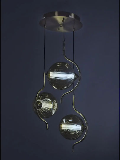 Ceiling Pendant Light Gold LED with Warm to Cool White Light