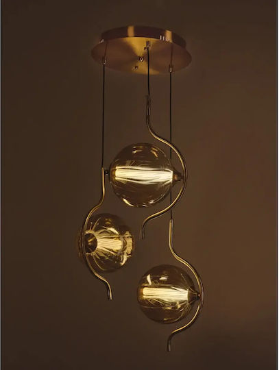 Ceiling Pendant Light Gold LED with Warm to Cool White Light