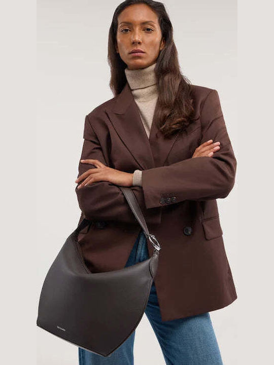 Leather Women's Hobo Bag Brown