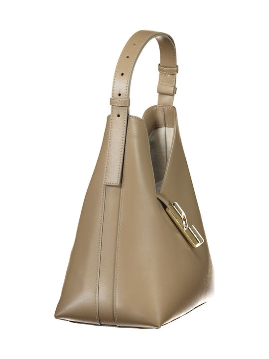 Damen-Schultertasche aus Leder Green