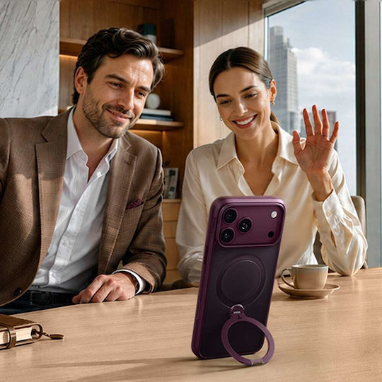 Torras Ostand Q3 Spin Magsafe Purple Mobile Phone Case For Iphone 18 Pro Max/17 Pro Max