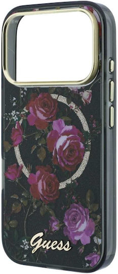 Guess Iml Glitter Blossom Roses Case Iphone 18 Pro 17 Pro Black