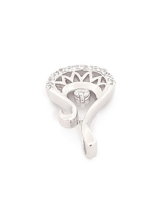 Hängendes Charm mit Steinen aus Silber mit Zirkon