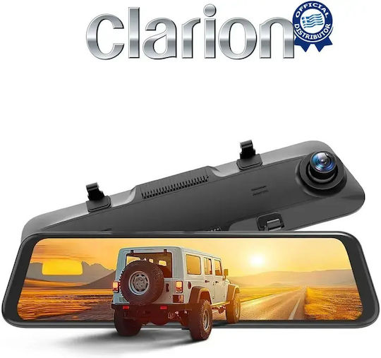 Clarion G02 Комплект Огледало с Автомобилна Камера DVR 1440P с Екран 9.66" GPS и Камера за Задно Виждане