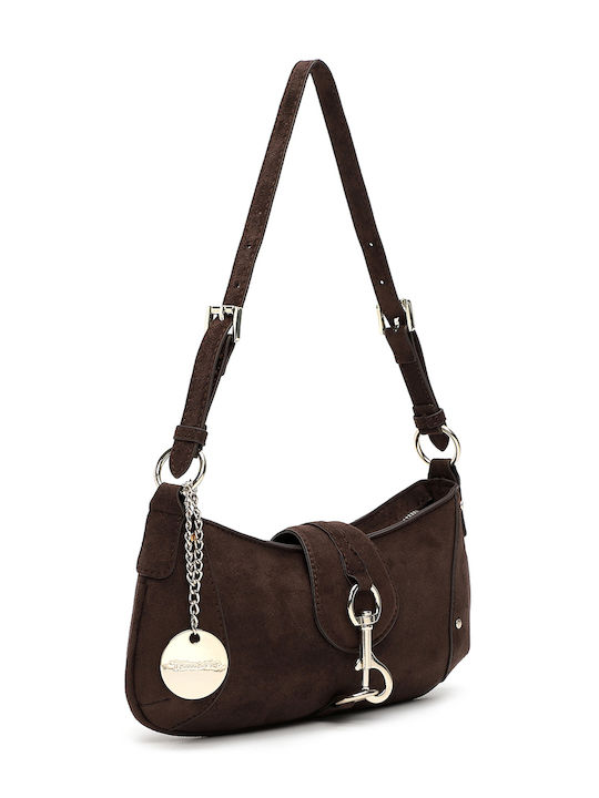 Marina Women's Shoulder Bag Suede Brown