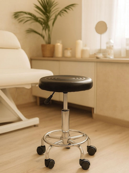 Taburet De Birou Rotund Negru 33.5x33.5x47cm